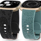 TOYOUTHS 2 Packs Compatible with Fitbit Sense Bands/Sense 2 Band/Versa 3 Band/Versa 4 Band Women Floral Engraved Silicone Strap Dressy Sunflower Dandelion Pattern Sport Bracelet