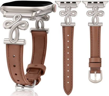 Slim Leather Band for Apple Watch Band | Top Grain Genuine Celtic Knot Cross Strap