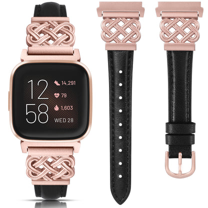Celtic Knot Leather Band for Fitbit Versa 2/Versa/Versa Lite/SE Band Women