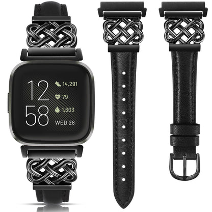 Celtic Knot Leather Band for Fitbit Versa 2/Versa/Versa Lite/SE Band Women