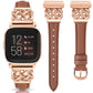 TOYOUTHS Celtic Knot Leather Band Compatible with Fitbit Versa 2/Versa/Versa Lite/SE Band Women, Slim Dressy Thin Designer Premium Leather Strap with Interlock Buckle for Fitbit Versa 2 Smartwatch