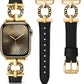 TOYOUTHS Leather Band Compatible with Apple Watch Strap Women 49/46/45/44/42/41/40/38mm Fancy Vintage Scrollwork Oval Metal Buckle Leather Strap for iWatch Band Series 10 9 8 7 6 5 4 3 2 1 SE Ultra