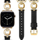TOYOUTHS Leather Band Compatible with Apple Watch Bands Women 38/40/41/42/44/45/46/49mm Dressy Slim Leather Strap with Boho Metal Knot Buckle Bracelet for iWatch Series 10/9/8/7/6/5/4/3/2/1/SE/Ultra