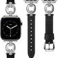 TOYOUTHS Leather Band Compatible with Apple Watch Bands Women 38/40/41/42/44/45/46/49mm Dressy Slim Leather Strap with Boho Metal Knot Buckle Bracelet for iWatch Series 10/9/8/7/6/5/4/3/2/1/SE/Ultra