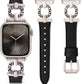 TOYOUTHS Leather Band Compatible with Apple Watch Strap Women 49/46/45/44/42/41/40/38mm Fancy Vintage Scrollwork Oval Metal Buckle Leather Strap for iWatch Band Series 10 9 8 7 6 5 4 3 2 1 SE Ultra