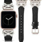 TOYOUTHS Bow Leather Band Compatible with Apple Watch Band 38mm 40mm 41mm 42mm 44mm 45mm 49mm Women, Top Grain Leather Strap Thin Slim Dressy Band for iWatch Ultra SE Series 9 8 7 6 5 4 3 2 1