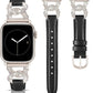TOYOUTHS Leather Band Compatible with Apple Watch Bands for Women 38/40/41/42/44/45/49mm Ultra Dressy Designer Diamond Interlock Buckle Thin Leather Strap for iWatch Band SE Series 9/8/7/6/5/4/3/2/1
