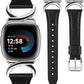 TOYOUTHS Compatible with Fitbit Sense/Sense 2/Versa 3/Versa 4 Bands for Women Girls Leather Strap Slim Dressy Bracelet with C-Shape Metal Buckle Replacement Bands for Fitbit Versa 4 Femme Accessories