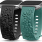 TOYOUTHS 2 Pack Compatible with Fitbit Versa 2/Versa Lite/Versa Watch Bands for Women Floral Engraved Soft Silicone Dressy Embossed Flower Strap Replacement Versa 2 Special Edition Bracelet Wristband