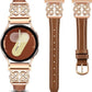 TOYOUTHS Leather Band Compatible with Samsung Galaxy Watch 7/6/5/4/Active 2 40mm 44mm Band Women, 20mm Dressy Slim Leather Strap with Celtic Heart-Shaped Knot Buckle for Watch 6 Classic/Watch FE