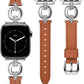TOYOUTHS Leather Band Compatible with Apple Watch Bands Women 38/40/41/42/44/45/46/49mm Dressy Slim Leather Strap with Boho Metal Knot Buckle Bracelet for iWatch Series 10/9/8/7/6/5/4/3/2/1/SE/Ultra