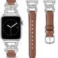 TOYOUTHS Leather Band Compatible with Apple Watch Bands for Women 38/40/41/42/44/45/49mm Ultra Dressy Designer Diamond Interlock Buckle Thin Leather Strap for iWatch Band SE Series 9/8/7/6/5/4/3/2/1