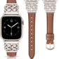 TOYOUTHS Leather Band Compatible with Apple Watch Bands 38/40/41/42/44/45/49mm Women, Slim Leather Strap with Designer Dressy Interlock Buckle for iWatch Series 9/8/7/6/5/SE/4/3/2/1 Ultra/Ultra 2