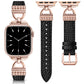 TOYOUTHS Compatible with Apple Watch Band Women Leather 49/46/45/44/42/41/40/38mm Dressy Thin Leather Strap Designer D-Shaped Metal Buckle Bracelet for iWatch Ultra/SE Series 10/9/8/7/6/5/4/3/2/1