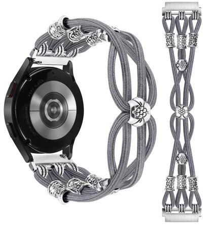 20mm Stretchy Boho Beaded Bracelet Band for Samsung Galaxy Watch 7/6/5/4/3/FE/6 Classic/5 Pro/4 Classic/Active 2