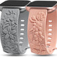 TOYOUTHS 2 Pack Compatible with Fitbit Versa 2/Versa Lite/Versa Watch Bands for Women Floral Engraved Soft Silicone Dressy Embossed Flower Strap Replacement Versa 2 Special Edition Bracelet Wristband