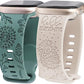 TOYOUTHS 2 Packs Compatible with Apple Watch Band 41mm 40mm 38mm Women Girls Silicone Dressy Floral Engraved Strap Sunflower Wildflower Sport Bracelet for iWatch Series SE/8/7/6/5/4/3/2/1