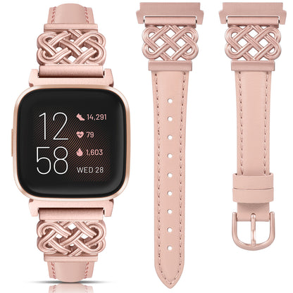 Celtic Knot Leather Band for Fitbit Versa 2/Versa/Versa Lite/SE Band Women