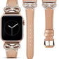 TOYOUTHS Bow Leather Band Compatible with Apple Watch Band 38mm 40mm 41mm 42mm 44mm 45mm 49mm Women, Top Grain Leather Strap Thin Slim Dressy Band for iWatch Ultra SE Series 9 8 7 6 5 4 3 2 1