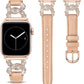 TOYOUTHS Leather Band Compatible with Apple Watch Bands for Women 38/40/41/42/44/45/49mm Ultra Dressy Designer Diamond Interlock Buckle Thin Leather Strap for iWatch Band SE Series 9/8/7/6/5/4/3/2/1