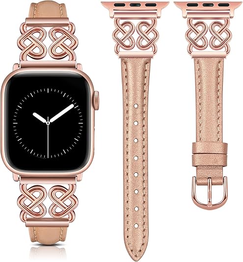 TOYOUTHS Leather Band Compatible with Apple Watch Bands Women 38