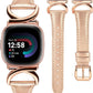 TOYOUTHS Compatible with Fitbit Sense/Sense 2/Versa 3/Versa 4 Bands for Women Girls Leather Strap Slim Dressy Bracelet with C-Shape Metal Buckle Replacement Bands for Fitbit Versa 4 Femme Accessories