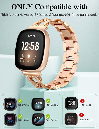 Celtic Stainless Steel Band for Fitbit Versa 4/Versa 3/Sense 2/Sense Bands Women