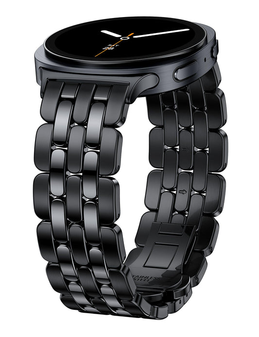 TOYOUTHS Designer Vintage Luxury Bracelet for Samsung Galaxy Watch 8 40mm 44mm/Watch 8 Classic 46mm Bands Women, No Gap One Click Stainless Steel Dressy Elegant Noble Metal Strap