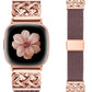 TOYOUTHS Braided Magnetic Band Compatible with Fitbit Versa 4 3/Fitbit Sense 2 1 Bands Women, Dressy Celtic Metal Stretchy Elastic Nylon Fabric Woven Strap for Versa 3 4 Sense 2 Smartwatch