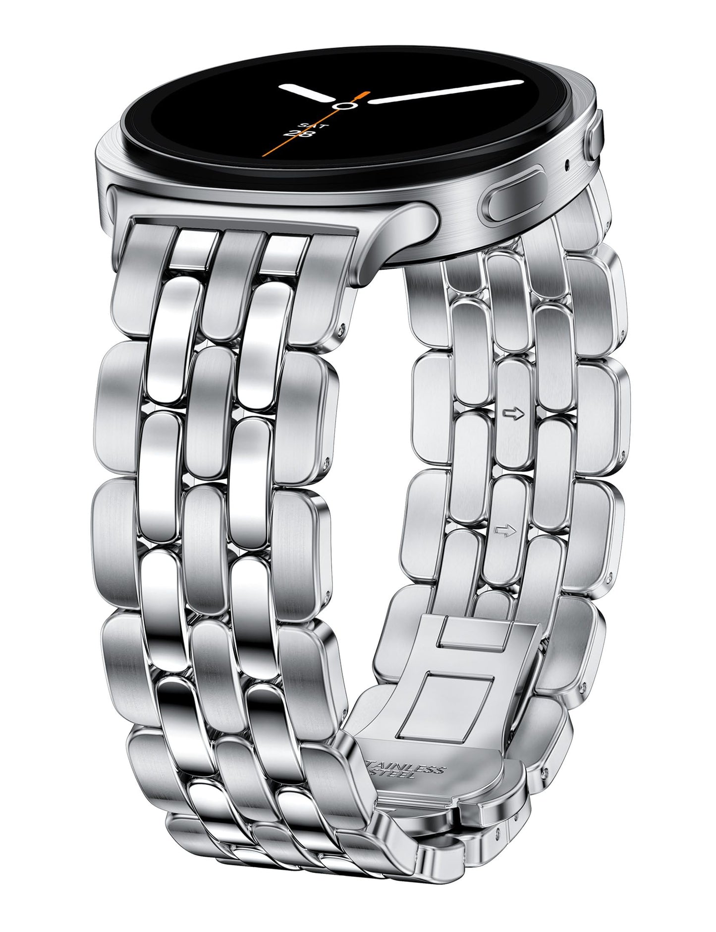 TOYOUTHS Designer Vintage Luxury Bracelet for Samsung Galaxy Watch 8 40mm 44mm/Watch 8 Classic 46mm Bands Women, No Gap One Click Stainless Steel Dressy Elegant Noble Metal Strap