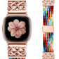 TOYOUTHS Braided Magnetic Band Compatible with Fitbit Versa 4 3/Fitbit Sense 2 1 Bands Women, Dressy Celtic Metal Stretchy Elastic Nylon Fabric Woven Strap for Versa 3 4 Sense 2 Smartwatch