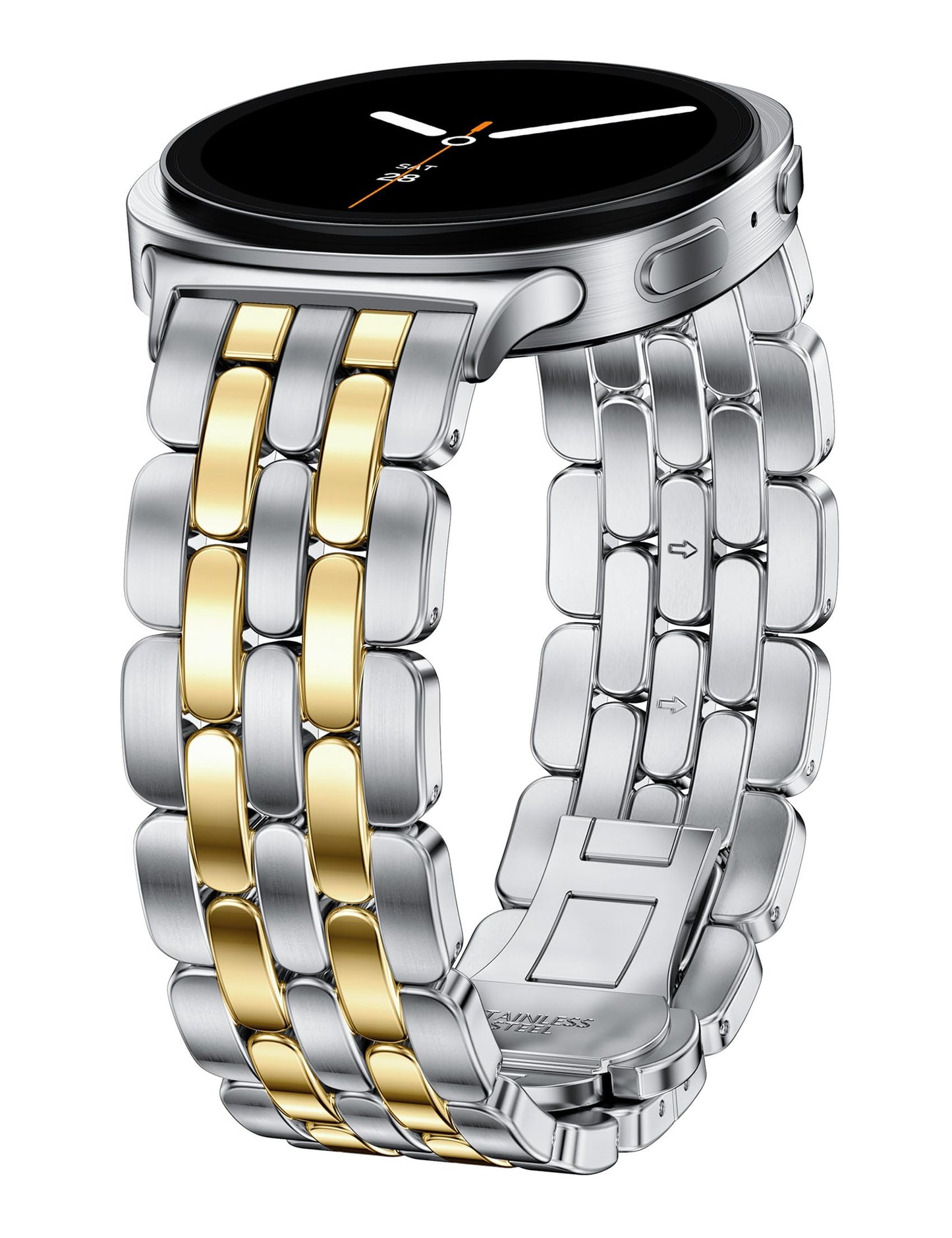 TOYOUTHS Designer Vintage Luxury Bracelet for Samsung Galaxy Watch 8 40mm 44mm/Watch 8 Classic 46mm Bands Women, No Gap One Click Stainless Steel Dressy Elegant Noble Metal Strap