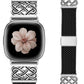 TOYOUTHS Braided Magnetic Band Compatible with Fitbit Versa 4 3/Fitbit Sense 2 1 Bands Women, Dressy Celtic Metal Stretchy Elastic Nylon Fabric Woven Strap for Versa 3 4 Sense 2 Smartwatch
