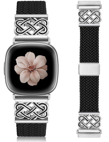 Celtic Metal Braided Magnetic Nylon Band for Fitbit Versa 4 3/Fitbit Sense 2 1 Women Men
