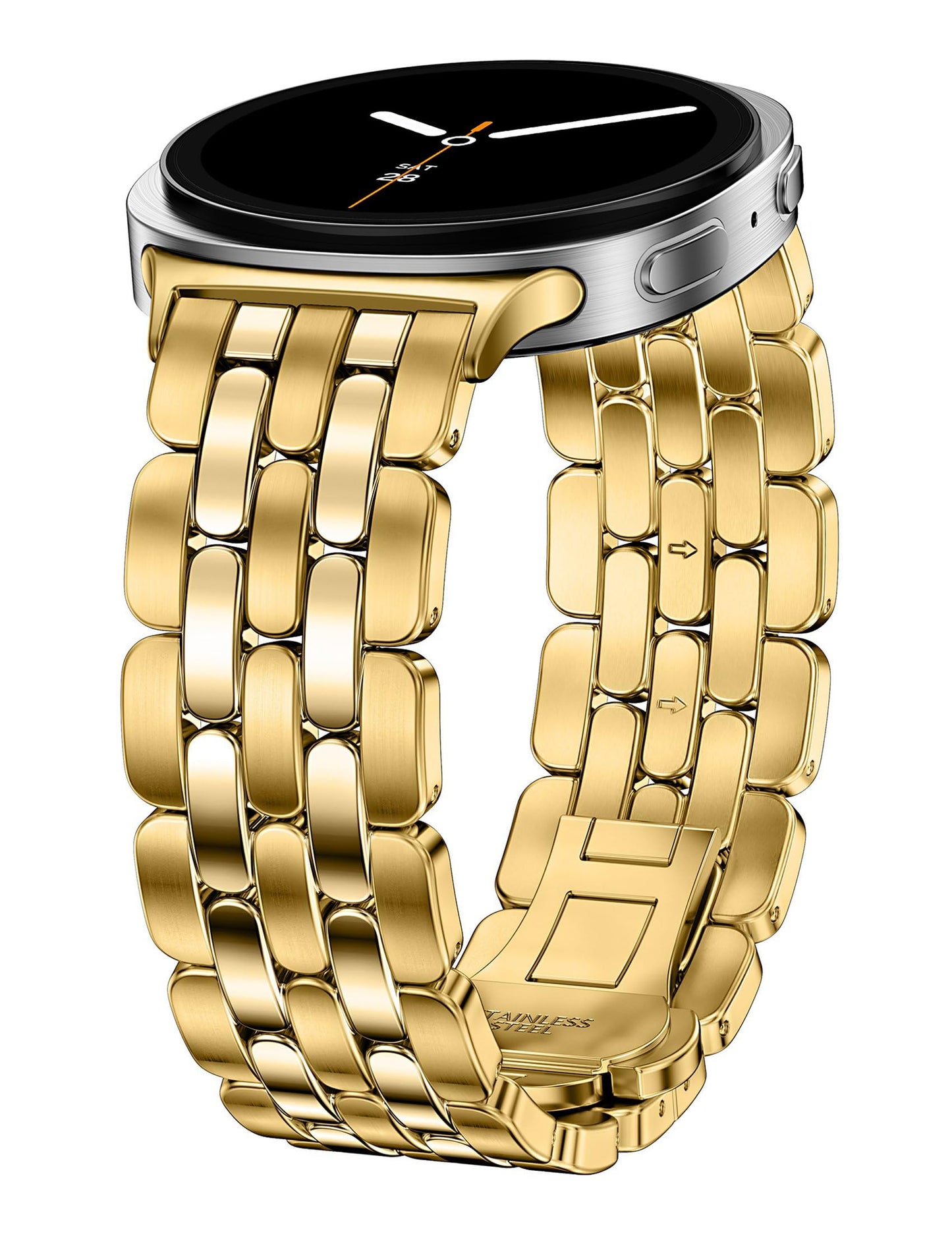TOYOUTHS Designer Vintage Luxury Bracelet for Samsung Galaxy Watch 8 40mm 44mm/Watch 8 Classic 46mm Bands Women, No Gap One Click Stainless Steel Dressy Elegant Noble Metal Strap