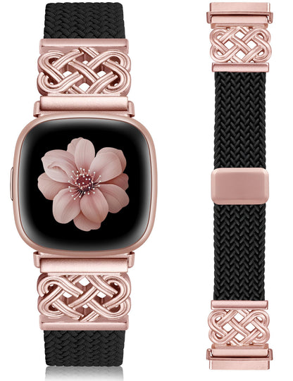 Celtic Metal Braided Magnetic Nylon Band for Fitbit Versa 4 3/Fitbit Sense 2 1 Women Men