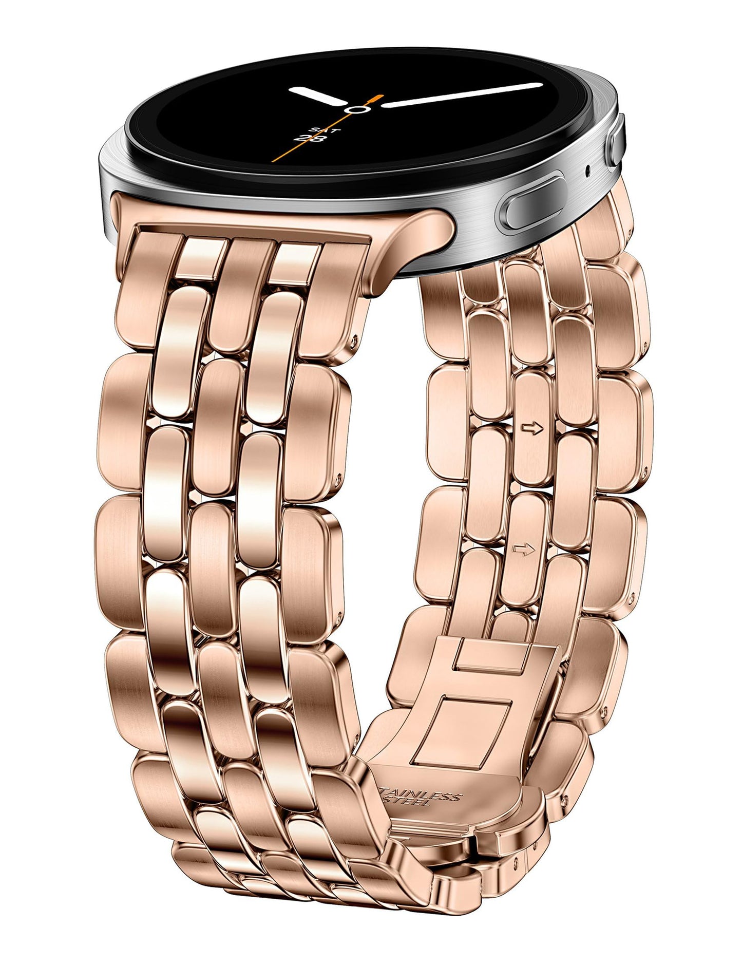 TOYOUTHS Designer Vintage Luxury Bracelet for Samsung Galaxy Watch 8 40mm 44mm/Watch 8 Classic 46mm Bands Women, No Gap One Click Stainless Steel Dressy Elegant Noble Metal Strap