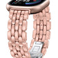 TOYOUTHS Designer Vintage Luxury Bracelet for Fitbit Versa 4/Versa 3/Sense 2/Sense Bands Women, Stainless Steel Dressy Elegant Noble Metal Strap for Versa 4 Smartwatch