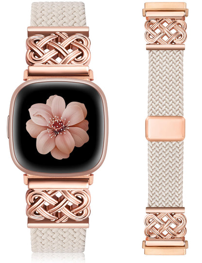 Celtic Metal Braided Magnetic Nylon Band for Fitbit Versa 4 3/Fitbit Sense 2 1 Women Men
