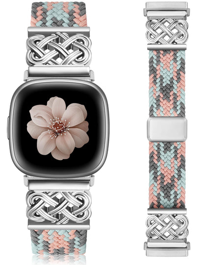 Celtic Metal Braided Magnetic Nylon Band for Fitbit Versa 4 3/Fitbit Sense 2 1 Women Men