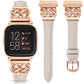 TOYOUTHS Celtic Knot Leather Band Compatible with Fitbit Versa 2/Versa/Versa Lite/SE Band Women, Slim Dressy Thin Designer Premium Leather Strap with Interlock Buckle for Fitbit Versa 2 Smartwatch