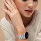 TOYOUTHS Designer Vintage Luxury Bracelet for Samsung Galaxy Watch 8 40mm 44mm/Watch 8 Classic 46mm Bands Women, No Gap One Click Stainless Steel Dressy Elegant Noble Metal Strap
