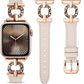 TOYOUTHS Leather Band Compatible with Apple Watch Strap Women 49/46/45/44/42/41/40/38mm Fancy Vintage Scrollwork Oval Metal Buckle Leather Strap for iWatch Band Series 10 9 8 7 6 5 4 3 2 1 SE Ultra