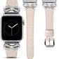 TOYOUTHS Bow Leather Band Compatible with Apple Watch Band 38mm 40mm 41mm 42mm 44mm 45mm 49mm Women, Top Grain Leather Strap Thin Slim Dressy Band for iWatch Ultra SE Series 9 8 7 6 5 4 3 2 1