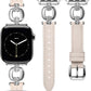 TOYOUTHS Leather Band Compatible with Apple Watch Bands Women 38/40/41/42/44/45/46/49mm Dressy Slim Leather Strap with Boho Metal Knot Buckle Bracelet for iWatch Series 10/9/8/7/6/5/4/3/2/1/SE/Ultra