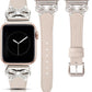 TOYOUTHS Bow Leather Band Compatible with Apple Watch Band 38mm 40mm 41mm 42mm 44mm 45mm 49mm Women, Top Grain Leather Strap Thin Slim Dressy Band for iWatch Ultra SE Series 9 8 7 6 5 4 3 2 1