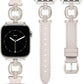TOYOUTHS Leather Band Compatible with Apple Watch Bands Women 38/40/41/42/44/45/46/49mm Dressy Slim Leather Strap with Boho Metal Knot Buckle Bracelet for iWatch Series 10/9/8/7/6/5/4/3/2/1/SE/Ultra