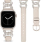 TOYOUTHS Leather Band Compatible with Apple Watch Bands for Women 38/40/41/42/44/45/49mm Ultra Dressy Designer Diamond Interlock Buckle Thin Leather Strap for iWatch Band SE Series 9/8/7/6/5/4/3/2/1
