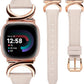 TOYOUTHS Compatible with Fitbit Sense/Sense 2/Versa 3/Versa 4 Bands for Women Girls Leather Strap Slim Dressy Bracelet with C-Shape Metal Buckle Replacement Bands for Fitbit Versa 4 Femme Accessories