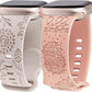 TOYOUTHS 2 Packs Compatible with Apple Watch Band 41mm 40mm 38mm Women Girls Silicone Dressy Floral Engraved Strap Sunflower Wildflower Sport Bracelet for iWatch Series SE/8/7/6/5/4/3/2/1